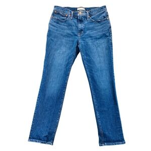 Madewell Tomboy Straight Jeans Medium Wash Distressed Denim Size 28